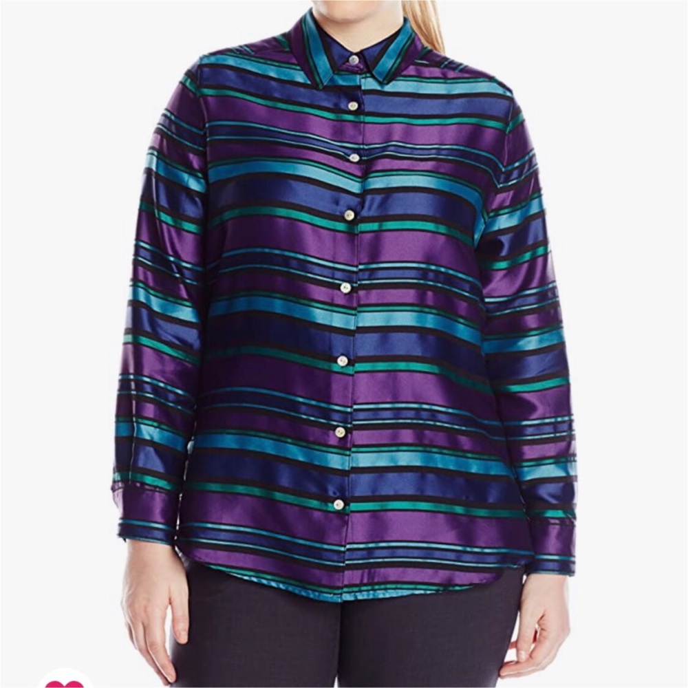 Foxcroft varigated stripe blouse